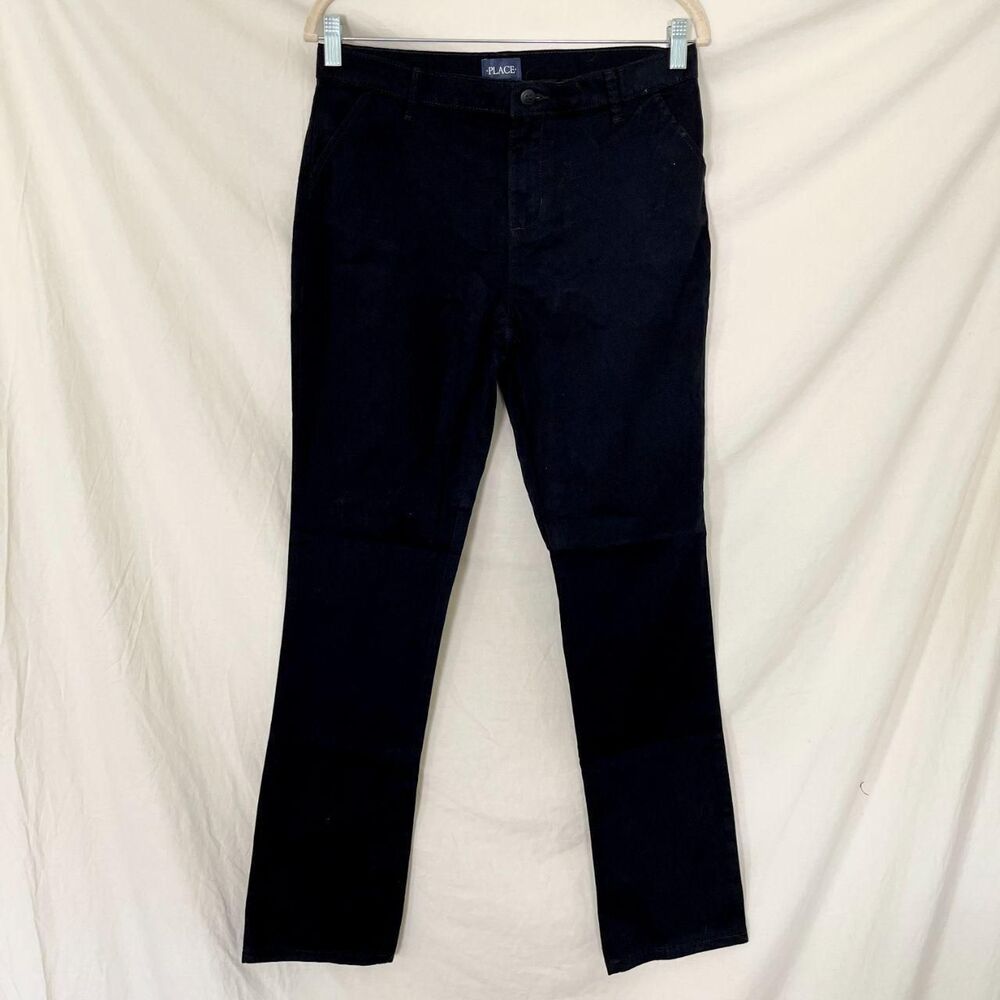 NWT The Children's Place Girls black uniform chino pants - Size 18